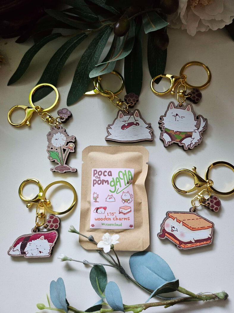 Poca the Pom Wooden Charms